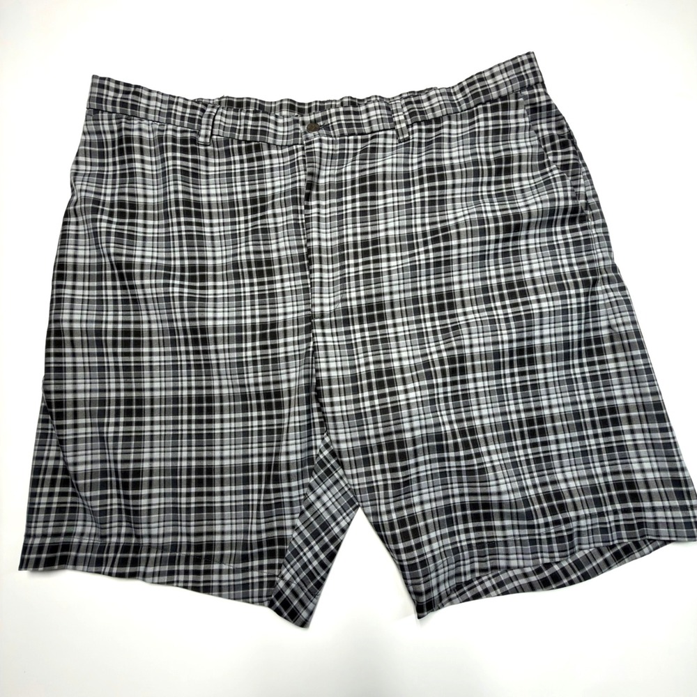Callaway Golf Performance Plaid Shorts Men's Size 42 Gray Black Stretch Opti Dri